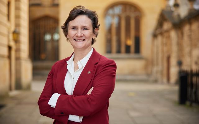 Oxford University Vice-Chancellor Professor Irene Tracey outside the Divinity School, 2023