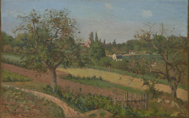 The painting called Louveciennes by French artist Camille Pissarro