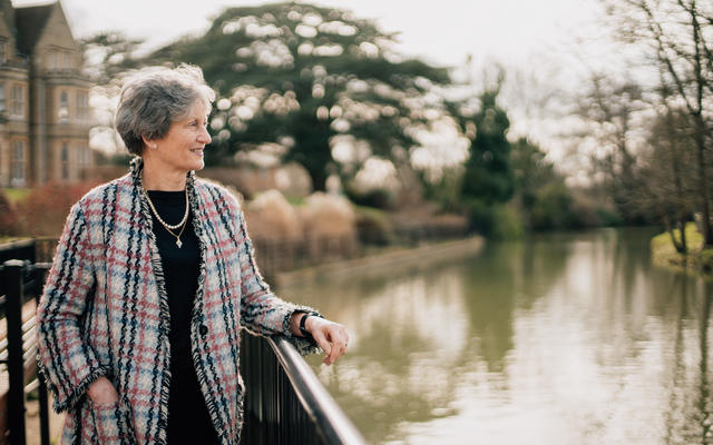 Portrait of Professor Dame Sarah Springman at St Hilda's College by the River Cherwell