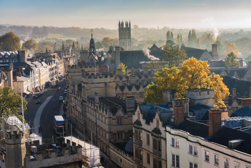 Oxford's High Street, seen from above