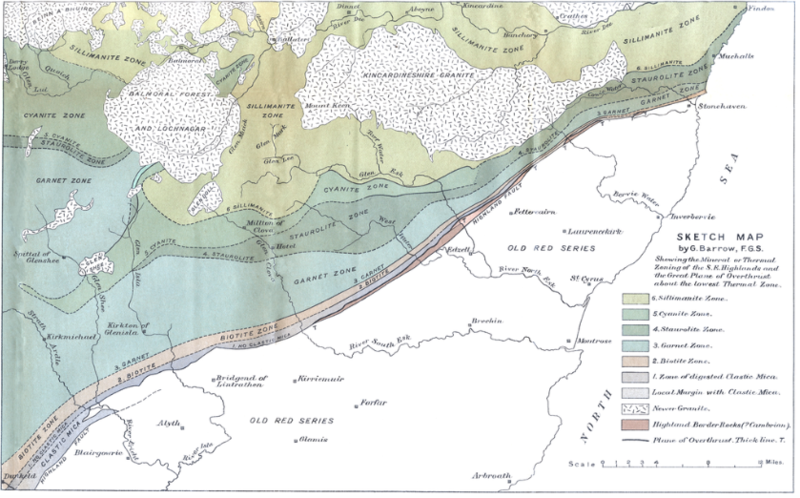 A relief map showing the Highland Boundary Fault